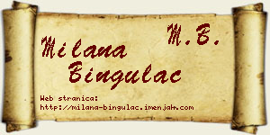 Milana Bingulac vizit kartica